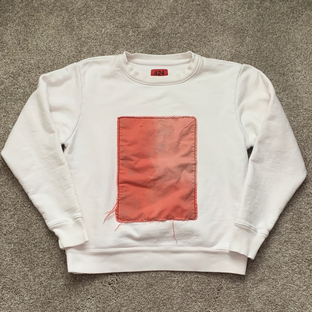Rare 424 On Fairfax 2017 Men's White Heavyweight Sweatshirt w/ Red Patch Medium